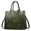 Large Capacity Vintage Designer Leather Tote Bag, Shoulder Bag and Handbag-Handbags-Innovato Design-Green-Innovato Design