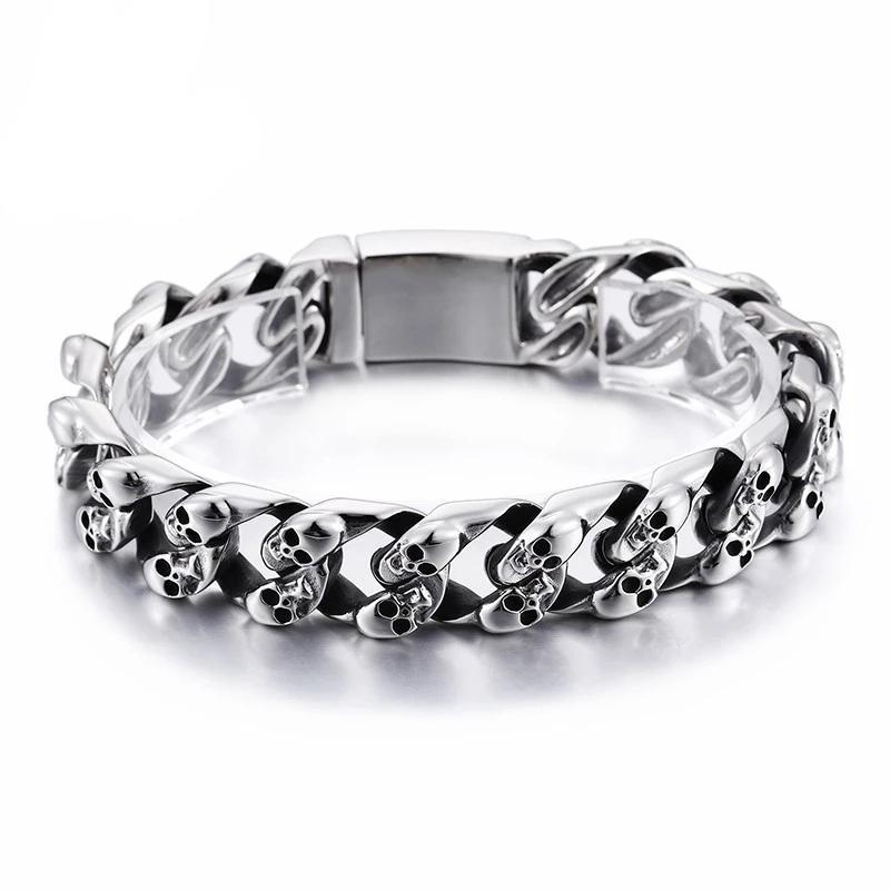Men’s Stainless Steel Double Skull Bracelet-Skull Bracelet-Innovato Design-Innovato Design