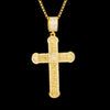 Gemstone-Studded Gold-Plated Cross Bling Stainless Steel Hip-hop Pendant Necklace-Necklaces-Innovato Design-Gold-Snake-Innovato Design