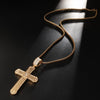 Gemstone-Studded Gold-Plated Cross Bling Stainless Steel Hip-hop Pendant Necklace-Necklaces-Innovato Design-Gold-Snake-Innovato Design