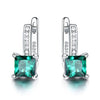 Emerald Gemstone 925 Sterling Silver Clip Earrings
