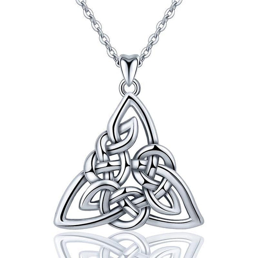 925 Sterling Silver Trinity Celtic Knot Fine Pendant Necklace-Necklaces-Innovato Design-Innovato Design