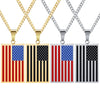 Flat Metallic USA Flag Pendant with Chain Necklace - InnovatoDesign