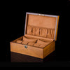 Brown European Wood Watch Storage Box With Lock - InnovatoDesign