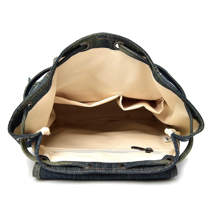 Blue Denim with Drawstring Travel 20 to 35 Litre Backpack-Denim Backpacks-Innovato Design-Innovato Design