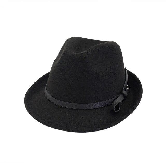 Vintage Wool Felt Trilby Hat with Black Belt Hatband-Hats-Innovato Design-Black-Innovato Design