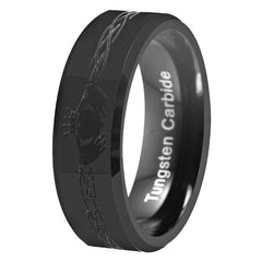 Classic Claddagh Design Black-Plated Tungsten Carbide Wedding Band-Rings-Innovato Design-5.5-Innovato Design