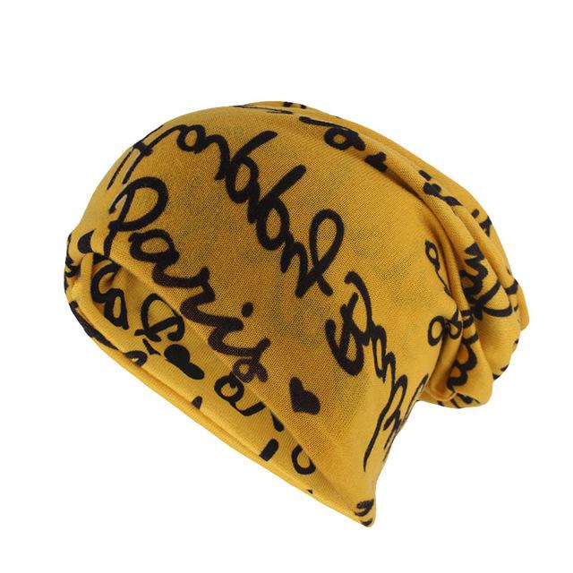 Scribbled Letters Style Beanie, Scarf or Skullie-Hats-Innovato Design-Gold-Innovato Design