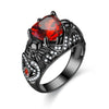 Gothic Skull, Heart Crystal and Cubic Zirconia Retro Wedding Ring-Rings-Innovato Design-10-Red-Innovato Design