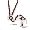 St. Benedict Jesus Cross Resin Beads Rosary Wooden Pendant Necklace-Necklaces-Innovato Design-Black-Innovato Design
