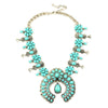 Silver Floral Squash Blossom Beaded Statement Necklace - InnovatoDesign