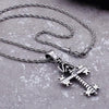 Stainless Steel Silver Mechanical Skeleton Cross Pendant Chain Necklace - InnovatoDesign