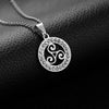 Gold & Silver Triskelion Stainless Steel Pendant Necklace with Zirconia Crystals-Necklaces-Innovato Design-Gold-Innovato Design