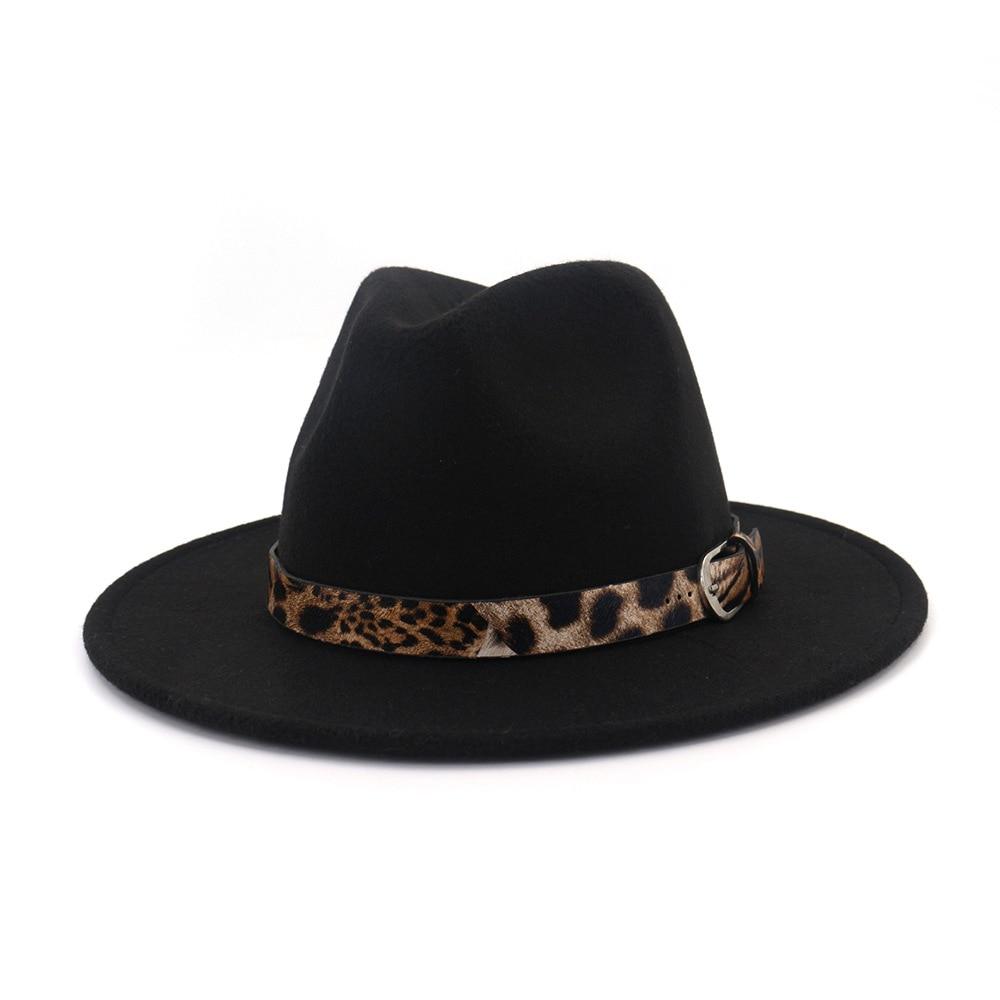 Jazzy Wool Fedora Hat with Leopard Print Belt Band-Hats-Innovato Design-Camel-Innovato Design