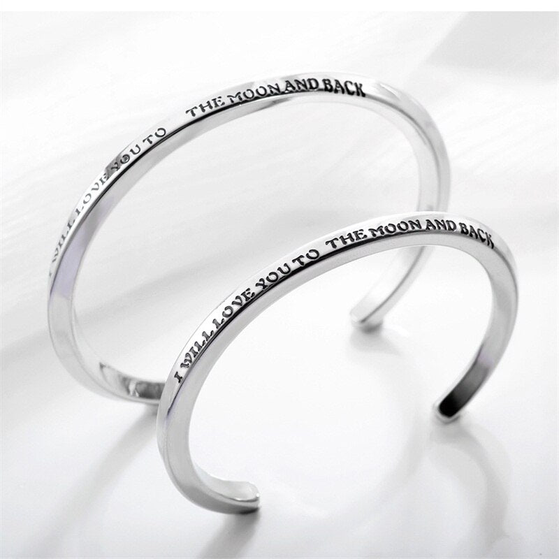 Customer Engraving Stainless Steel Fashion Open Cuff Bracelets-Bracelets-Innovato Design-Large-Innovato Design