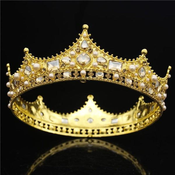 Queen & King Tiara Crown for Prom or Wedding-Crowns-Innovato Design-Gold-Innovato Design