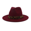 Wide Brim Felt Fedora Panama Hat with Leopard-printed Hatband-Hats-Innovato Design-Green-Innovato Design