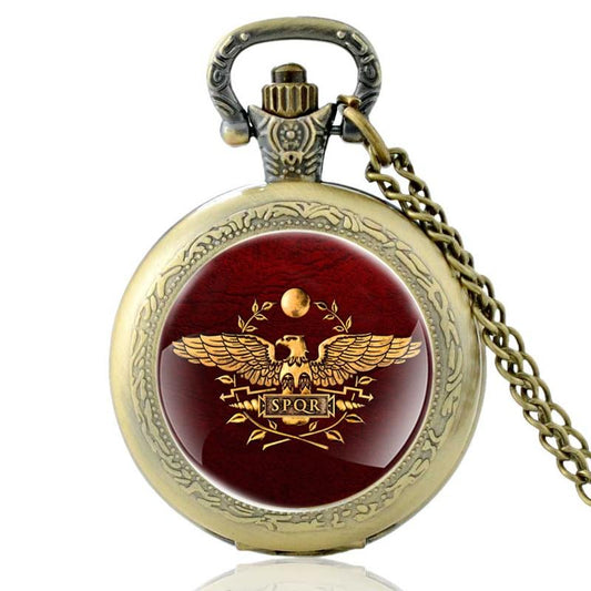 Classic Pocket Watch with Aquila Eagle of Roman Legion Symbolism-Pocket Watch-Innovato Design-Bronze-Innovato Design