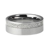 8mm Silver Tungsten Meteorite Inlay Wedding Band-Rings-Innovato Design-5-Innovato Design