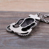 Silver Steel Skull Anchor Pendant Necklace - InnovatoDesign