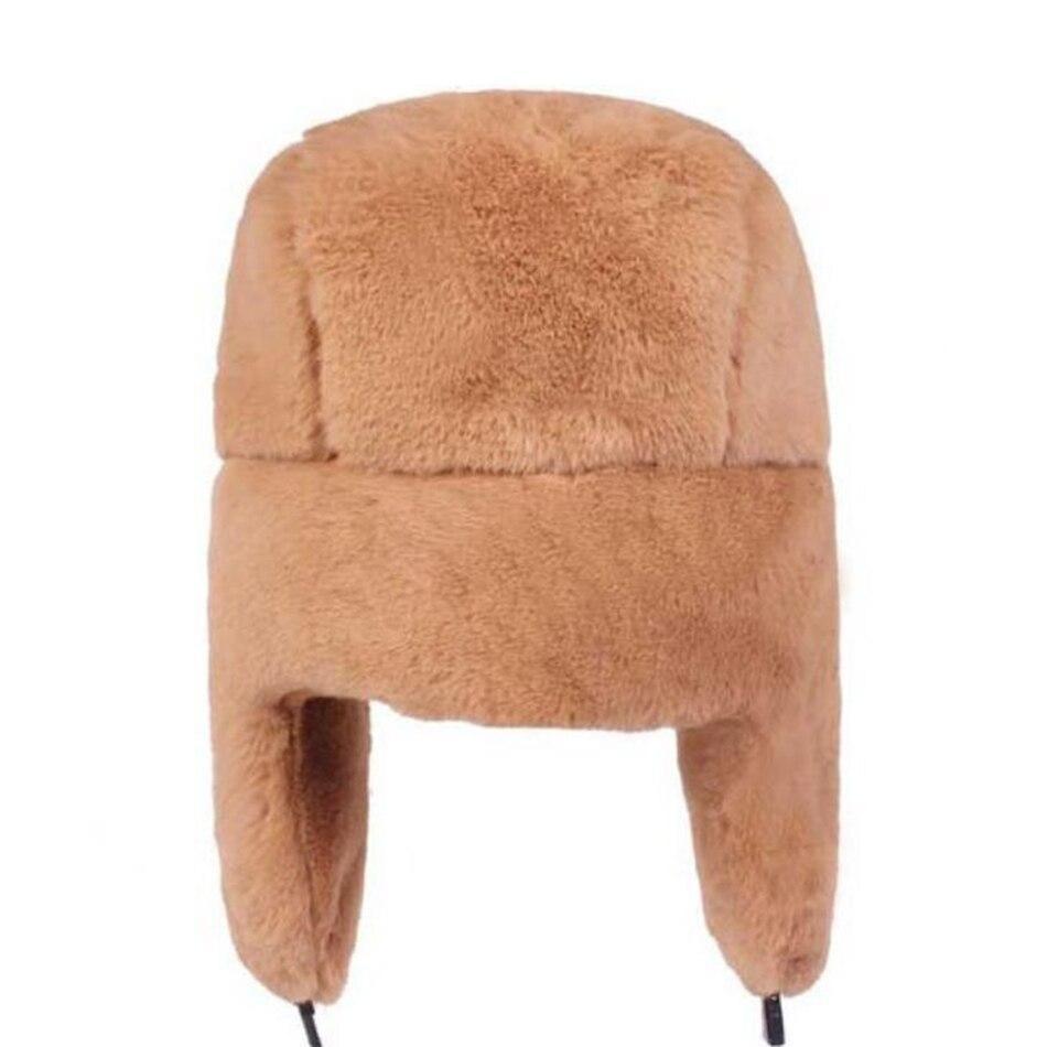 Thick Warm Soft Winter Fur Bomber Hat with Earflaps-Hats-Innovato Design-Black-Innovato Design