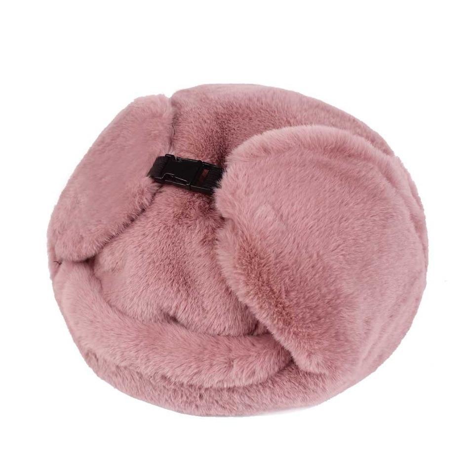 Thick Warm Soft Winter Fur Bomber Hat with Earflaps-Hats-Innovato Design-Black-Innovato Design