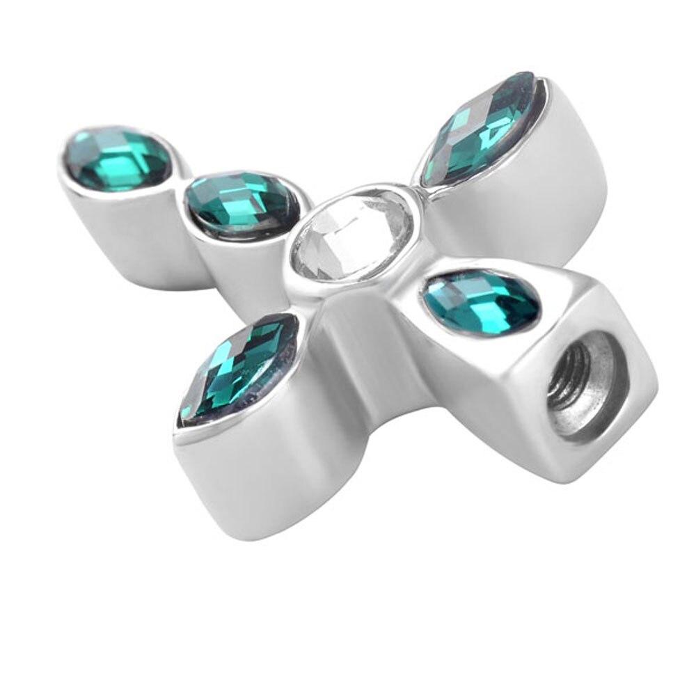 Silver Crystal Cross Memorial Urn Pendant with Necklace-Necklaces-Innovato Design-Purple-Innovato Design