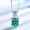 Emerald or Topaz and Cubic Zirconia 925 Sterling Silver Pendant, Stud Earrings & Ring Jewelry Set-Jewelry Sets-Innovato Design-Sky Blue-5-Innovato Design