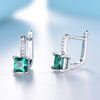 Emerald or Topaz and Cubic Zirconia 925 Sterling Silver Pendant, Stud Earrings & Ring Jewelry Set-Jewelry Sets-Innovato Design-Sky Blue-5-Innovato Design