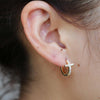 12mm Luxury Cubic Zirconia Cross Hoop Earrings in Two Colors-Earrings-Innovato Design-Gold-Innovato Design