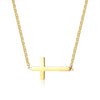 Simple Sideways Cross Necklaces for Women Three Colors Stainless Steel Prayer Pendant Femme Girls Accessories-Necklaces-Innovato Design-Gold-Innovato Design