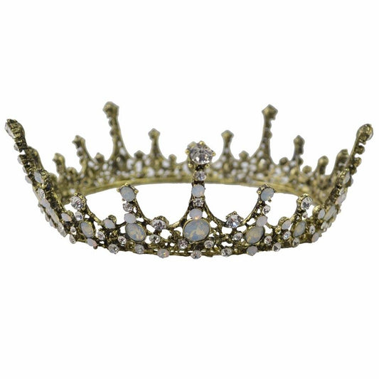 Vintage King & Queen Crowns with Crystals for Wedding or Prom-Crowns-Innovato Design-Bronze-Innovato Design