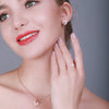 Pink Heart Morganite and Cubic Zirconia 925 Sterling Silver Wedding Stud Earrings-Earrings-Innovato Design-Innovato Design