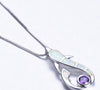 925 Sterling Silver Dolphin Opal Gemstone Pendant and Chain Necklace - InnovatoDesign