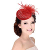 Hair Clip Sinamay Fascinator Hat with Feathers