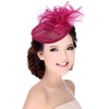 Hair Clip Sinamay Fascinator Hat with Feathers-Hats-Innovato Design-Black-Innovato Design