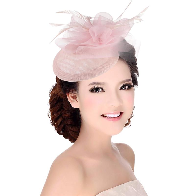 Hair Clip Sinamay Fascinator Hat with Feathers-Hats-Innovato Design-Black-Innovato Design