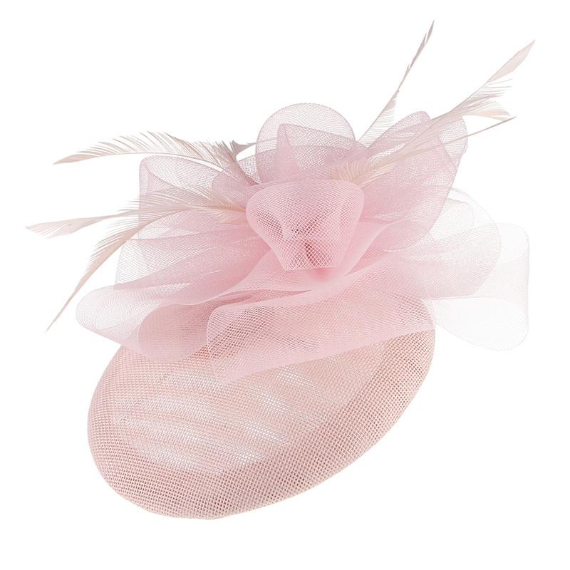 Hair Clip Sinamay Fascinator Hat with Feathers-Hats-Innovato Design-Black-Innovato Design