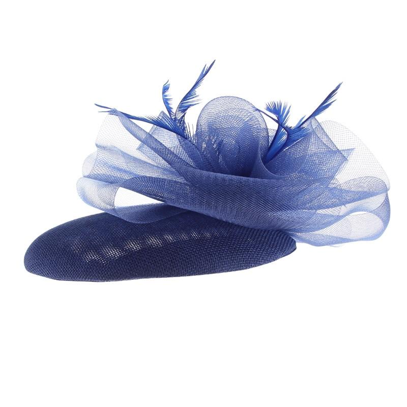 Hair Clip Sinamay Fascinator Hat with Feathers-Hats-Innovato Design-Black-Innovato Design