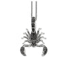 Sterling Silver Scorpion Pendant with Black Zirconia Crystals