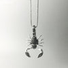 Sterling Silver Scorpion Pendant with Black Zirconia Crystals