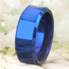 8mm Classic Blue Beveled Tungsten Wedding Ring-Rings-Innovato Design-6-Innovato Design