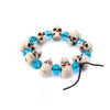 Blue Crystal Beads Skull Strand Bracelet - InnovatoDesign