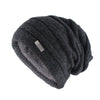 Striped Knit Winter Hat, Beanie or Skullie-Hats-Innovato Design-Black-Innovato Design