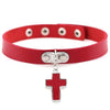 Gothic Black Cross Choker Necklace-Necklaces-Innovato Design-Red-Innovato Design