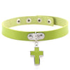 Gothic Black Cross Choker Necklace-Necklaces-Innovato Design-Green-Innovato Design