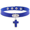 Gothic Black Cross Choker Necklace-Necklaces-Innovato Design-Blue-Innovato Design