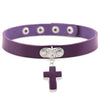 Gothic Black Cross Choker Necklace-Necklaces-Innovato Design-Purple-Innovato Design