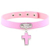 Gothic Black Cross Choker Necklace-Necklaces-Innovato Design-Pink-Innovato Design