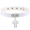 Gothic Black Cross Choker Necklace-Necklaces-Innovato Design-White-Innovato Design